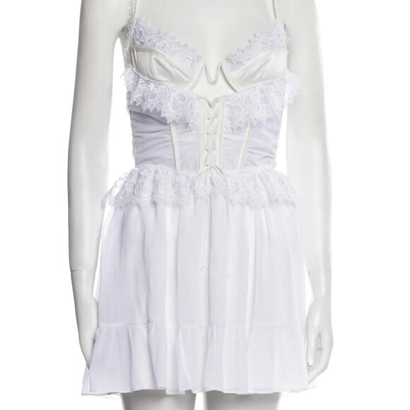 For Love & Lemons - White Mini Dress / Bachelorette / Bridal - Picture 1 of 3